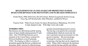 DEVELOPMENT OF AN INFLATABLE HIP PROTECTION SYSTEM: DESIGN FOR HIP FRACTURE PREVENTION AND INCREASED COMPLIANCE